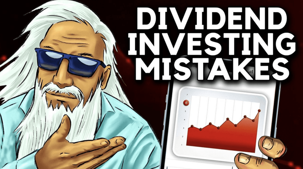 Dividend Investing Mistakes Thumbnail with man holding showing a chart