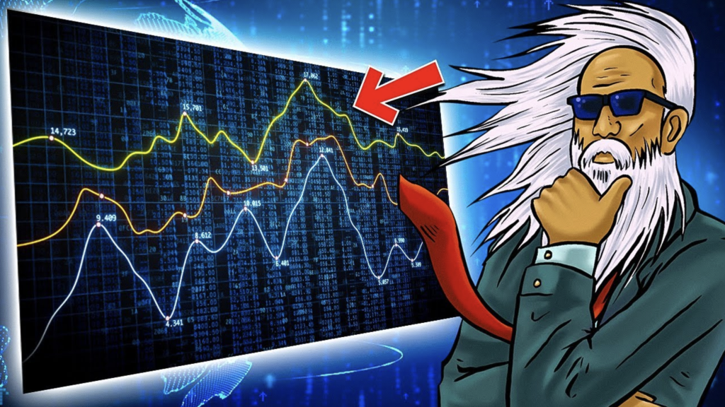Dividend stocks during recessions thumbnail with man on the right side and arrows pointing toward the line chart