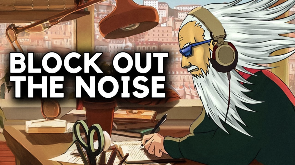 Investing FOMO thumbnail with a man writing on a paper while listening on a headphone