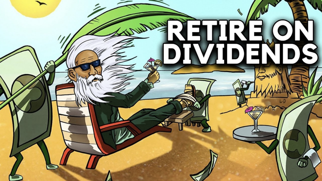 Retire on Dividends Forever Thumbnail with a man resting on his chair at a beach