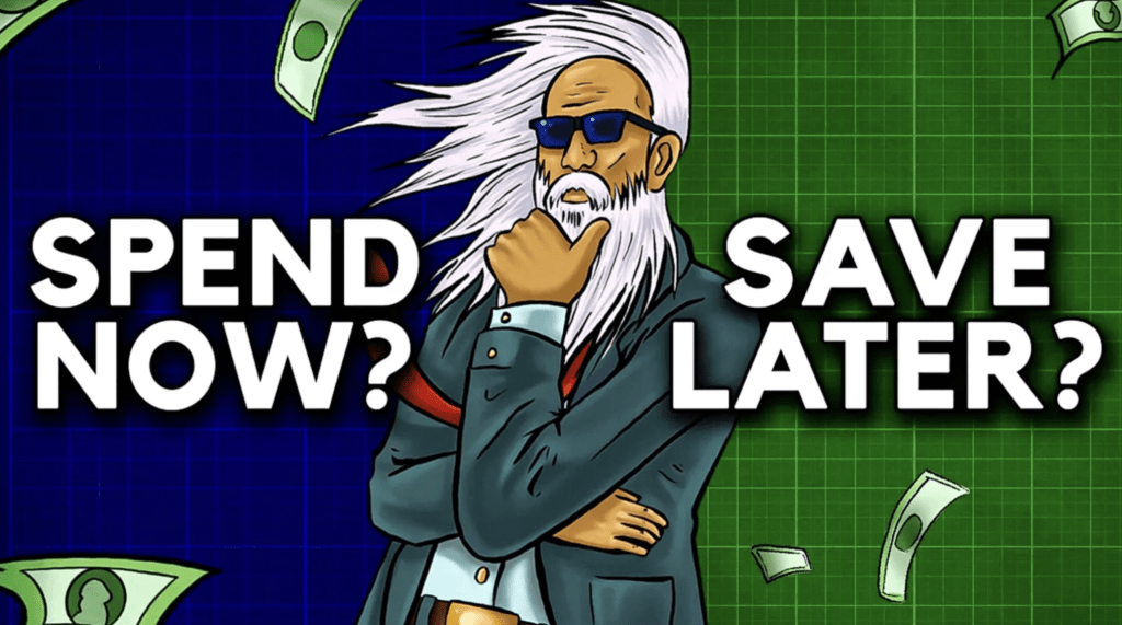 Why are people quitting FIRE thumbnail with a man standing in the center while holding his chin.