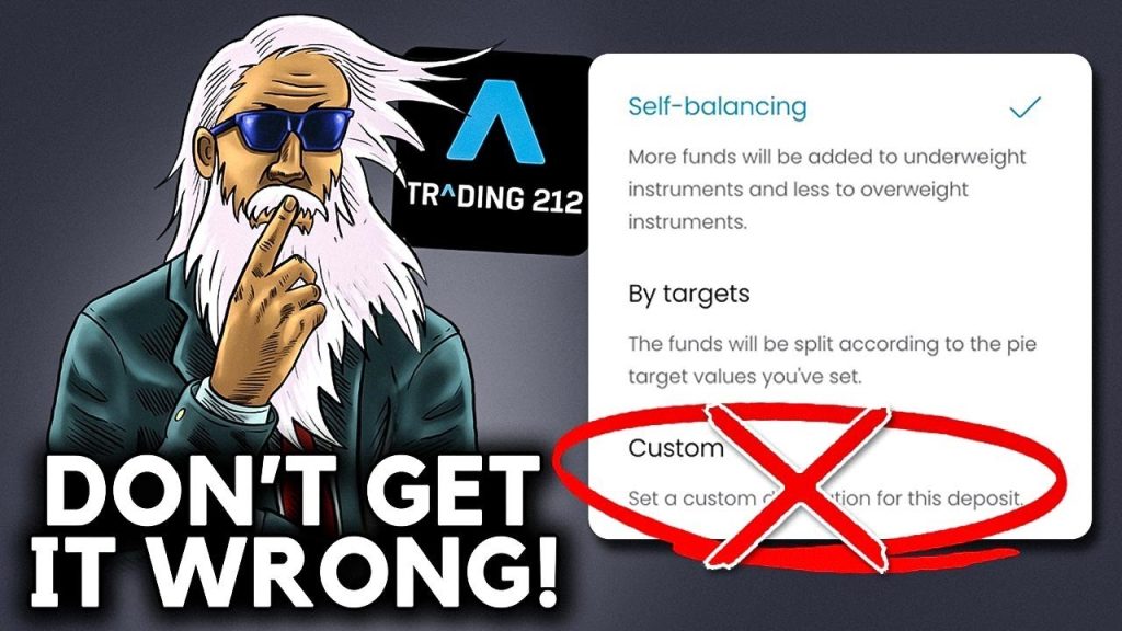 Trading 212 allocation options thumbnail with man thinking on the left side and trading 212 logo with options beside it