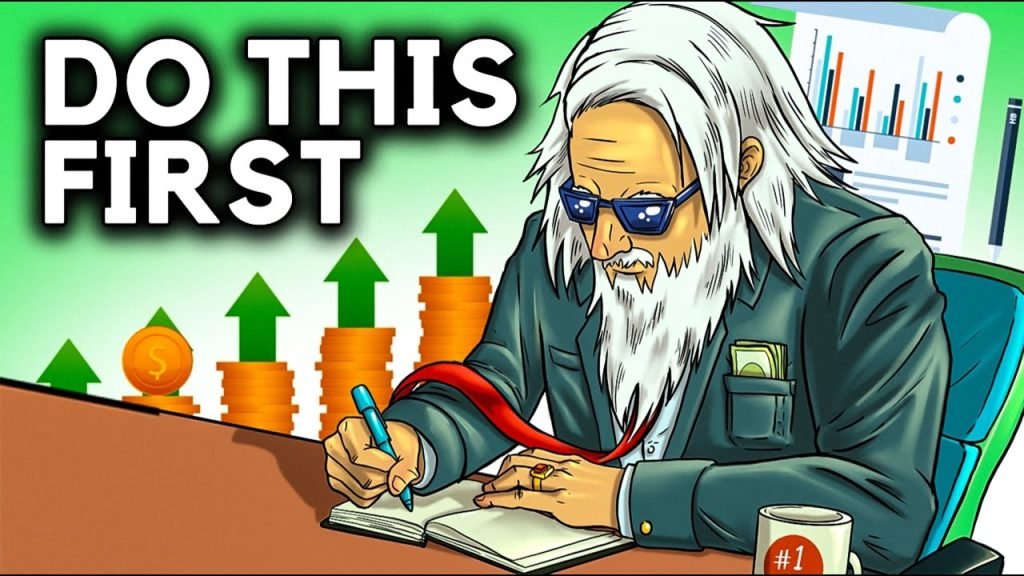investing as part of monthly budget thumbnail with a man writing on a note book
