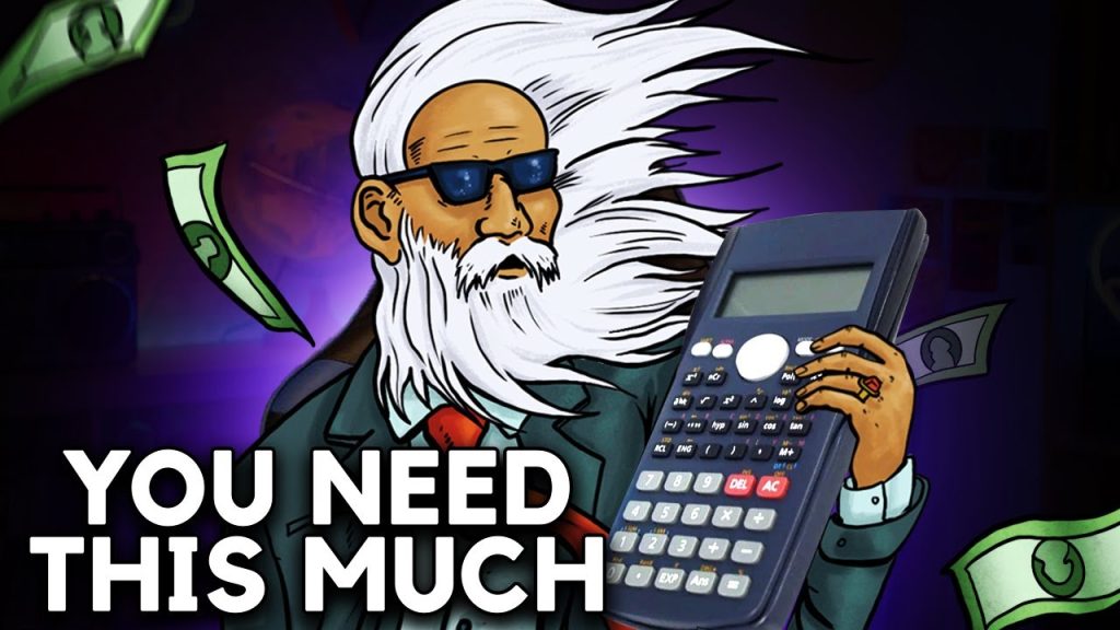 £1,000 per month in dividends thumbnail with a man showing a calculator