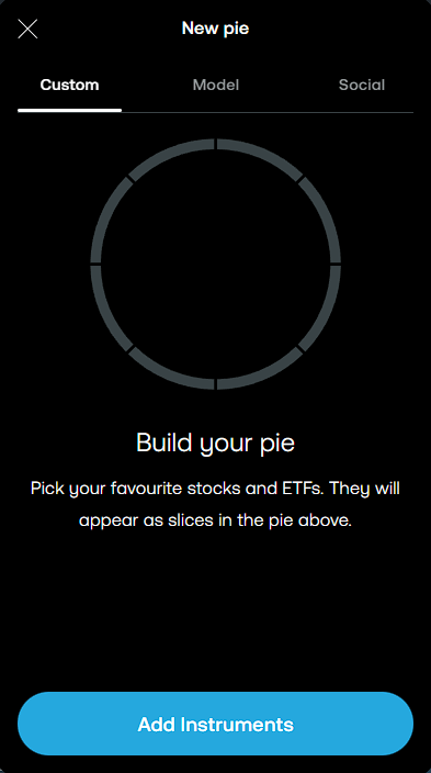 Create a Pie in Trading 212