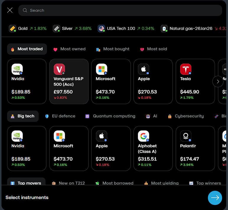 Create a Pie in Trading 212