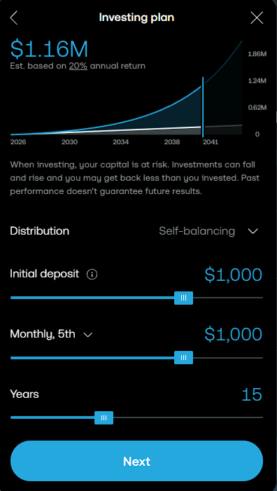 Create a Pie in Trading 212